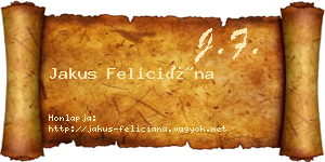 Jakus Feliciána névjegykártya